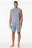 Schiesser Schlafanzug kurz oversized ärmellos blaugrau Modern Nightwear (183632-808)