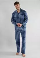 G&ouml;tzburg Herren Schlafanzug - lang, durchgekn&ouml;pft, Pyjama, Baumwolle, Muster