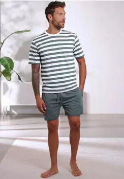 H.I.S Jeans Pyjama in Baumwoll-Mix (60668946) grün/creme