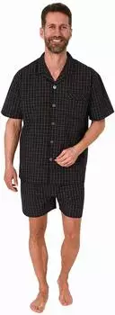 Normann Shorty Pyjama mit Knopfleiste (12210511850) schwarz