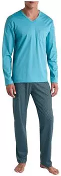 Calida Pyjama lang Relax Streamline (46482) blau