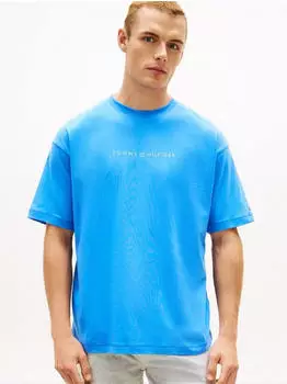 Tommy Hilfiger UM0UM03643 T-Shirt Regular Fit mit Rundhalsausschnitt copenhagen blau/azur/weiß