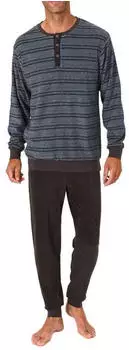 Normann Frottee Pyjama Schlafanzug lang mit Bündchen (61505) grün