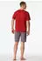 Schiesser Schlafanzug kurz Knopfleiste rot Casual Nightwear (183589-500)