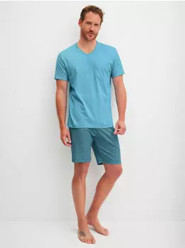 Calida Shorty Relax Streamline Schlafanzug (46186) retro blue