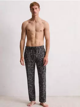 Marc O'Polo Cozy Flannel Pyjamahose schwarz/weiß