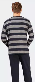 Hajo Klima Light Pyjama (50055) marine/graumelange