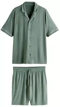Next Fashion Herren Pyjama (W9866907) hellgrün/weiß