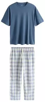 Next Fashion Herren Pyjama kurz opal/weiß