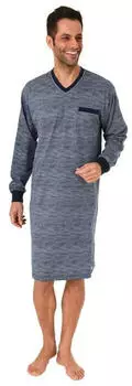 Normann Langarm Nachthemd Minimal Print (291 110 90 431) blau