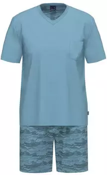 Ammann Shorty Herren Schlafanzug kurz (2 tlg) blau