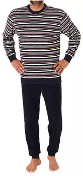 Normann Frottee Pyjama lang mit Bündchen (61505) gelb1