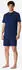 Schiesser Casual Nachtwäsche Shorty-Set mit Kontraststreifen und geripptem Rundhalsausschnitt (183629) navy