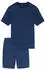 Schiesser Casual Nachtwäsche Shorty-Set mit Kontraststreifen und geripptem Rundhalsausschnitt (183629) navy