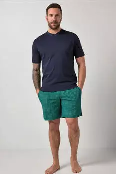 JP 1880 Schlafanzug Homewear Zweiteiler Henley (844112) blau/grün