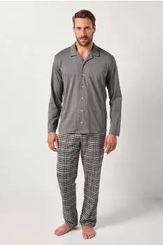 JP 1880 Schlafanzug Homewear Zweiteiler Henley (843020) dunkelgrau