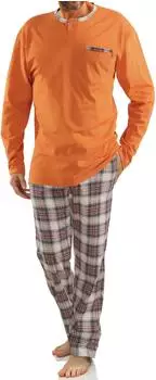 Sesto Senso Schlafanzug Langarm mit Pyjamahose (2188/17) orange
