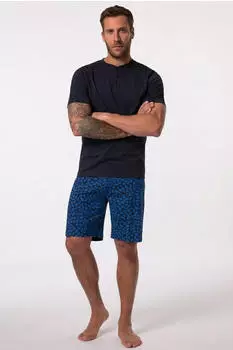 JP 1880 Pyjama T-Shirt & Shorts Belly Fit Zweiteiler (835730) blau/navy
