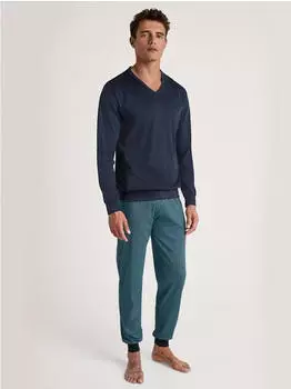 Calida Relax Streamline Bündchen-Pyjama (46682) bright blue