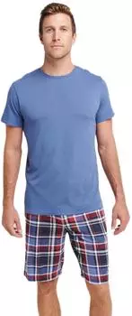Jockey Everyday &frac12; Knit Short Pyjama (500001) blau/rot