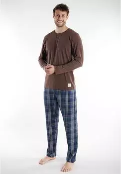 Tom Tailor Rhodos Pyjama braun mittel karo