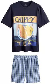 Next Fashion Frankie Thorp Pyjama navy/curry/schwarz/weiß