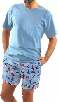 Sesto Senso Short Pyjama Kurzarm Vintage (2242/09) hellblau