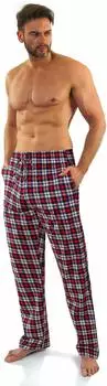Sesto Senso Pants Milo lange karierte Pyjamahose blau/rot