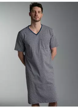 Trigema Pyjama Nachthemd mit Allover-Muster (58931010) night blau