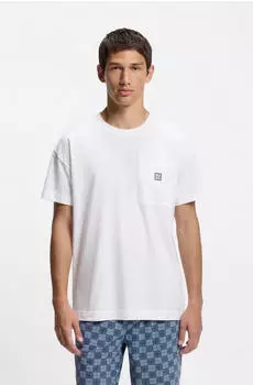 HUGO Aaron Pyjama Oberteil Regular Fit (50556725) weiß/rot