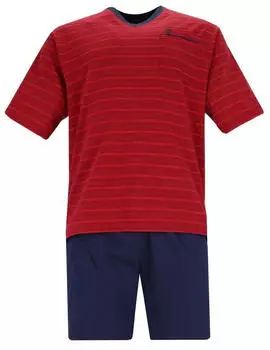 Hajo Polo Shirt Striped (50050) rot