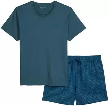 Marc O'Polo Shorty mit kurzem Arm und Rundhalsausschnitt (288457) ged&auml;mpftes blau