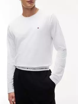 Tommy Hilfiger Longsleeve Jersey Set Solid Langer Schlafanzug (UM0UM03698) wei&szlig;/schwarz