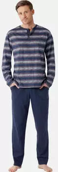 Hajo Premium Cotton Schlafanzug (50068) dunkelblau