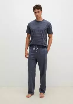 Marc O'Polo Pyjama (94498325) blau/wei&szlig;