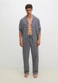 Marc O'Polo Pyjamahose (70165632) schwarz/flieder kariert