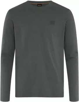 Hugo Boss Longsleeve aus Baumwolle mit Logo-Patch - Style Tacks 50512111 Dunkelgrau