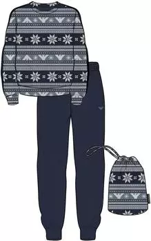 Emporio Armani Pyjama mit Bündchen Jacquard (EM000617) blau