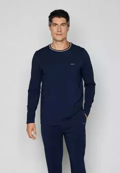 Joop! Pyjama Oberteil mit Kontrastkragen (63952432) blau