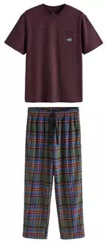 Next Fashion Pyjama lang blau/schoko