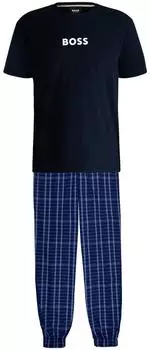 Hugo Boss Easy Long Set T-Shirt Pyjama (1026954001) medium blue 423