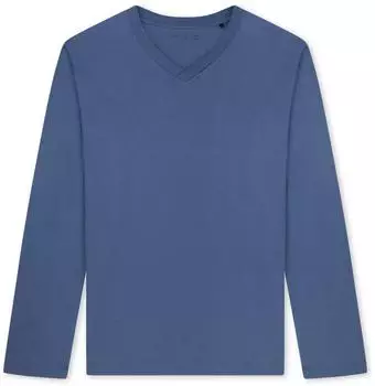 Schiesser Shirt langarm V-Ausschnitt faded denim - Mix+Relax (184078-843)