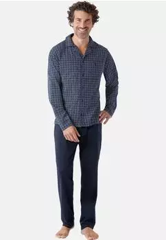 Hajo Premium Cotton Pyjama (HJ-50075-609-01) dunkelblau