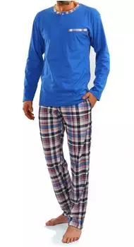 Sesto Senso Schlafanzug Langarm mit Pyjamahose (2243/09) hellblau