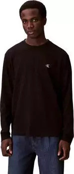 Calvin Klein LS Easy Monogram Tee Langarmshirt Regular Fit (35854411) schwarz