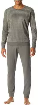 Schiesser Pyjama Set Shirt und lange Hose mit Bündchen (177162) grau