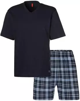 s.Oliver Pyjama mit seitlichen Eingrifftaschen (305194) marine/blau/kariert