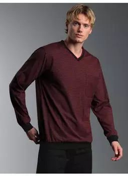 Trigema Pyjama Nachthemd mit Allover-Muster (94147630) schwarz