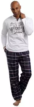 H.I.S Jeans Herren Jeans wei&szlig;/marine/kariert