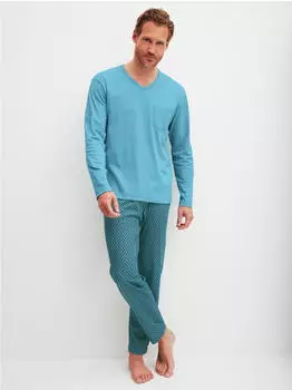 Calida Relax Streamline Pyjama (46287) retro blue